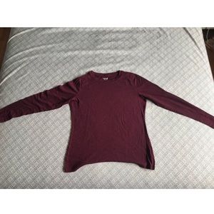 maroon long sleeved shirt